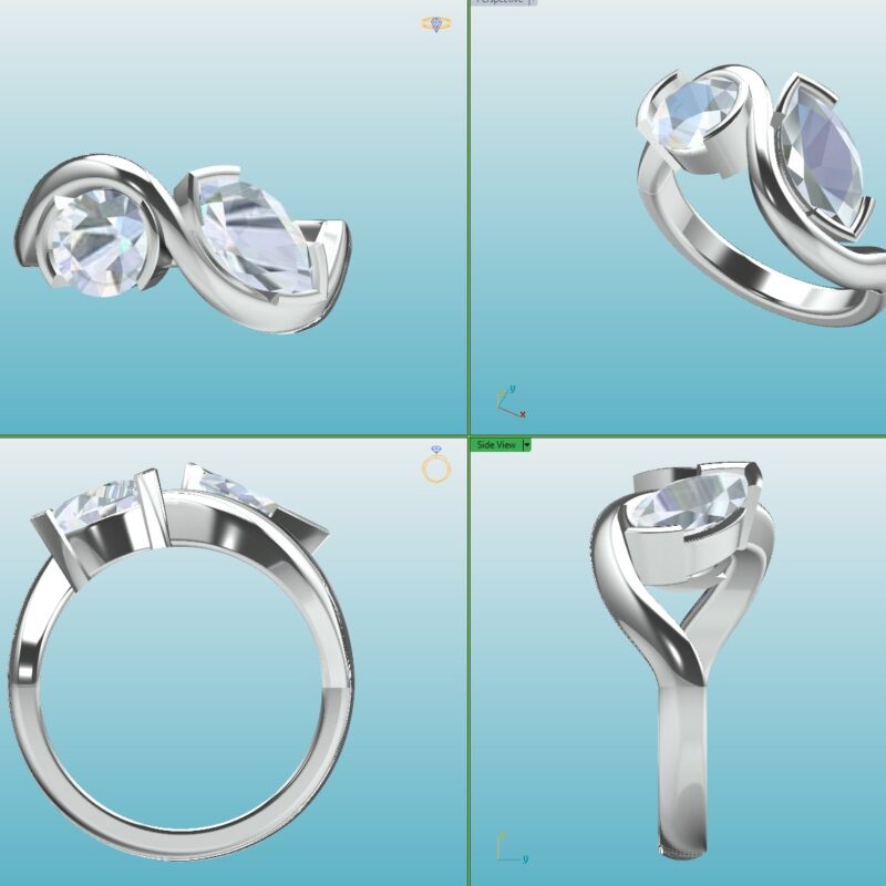 Marquise and Round Custom Design