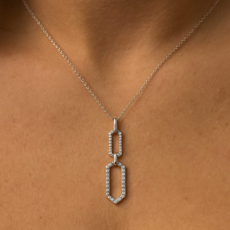 Sterling Silver Geometric Style Necklace