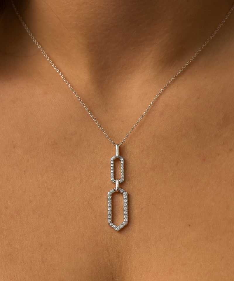 Sterling Silver Geometric Style Necklace