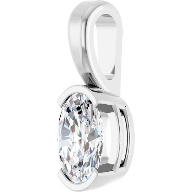 Half-Bezel Solitaire Pendant - Image 2
