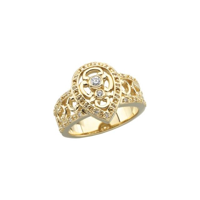Accented Scroll Ring