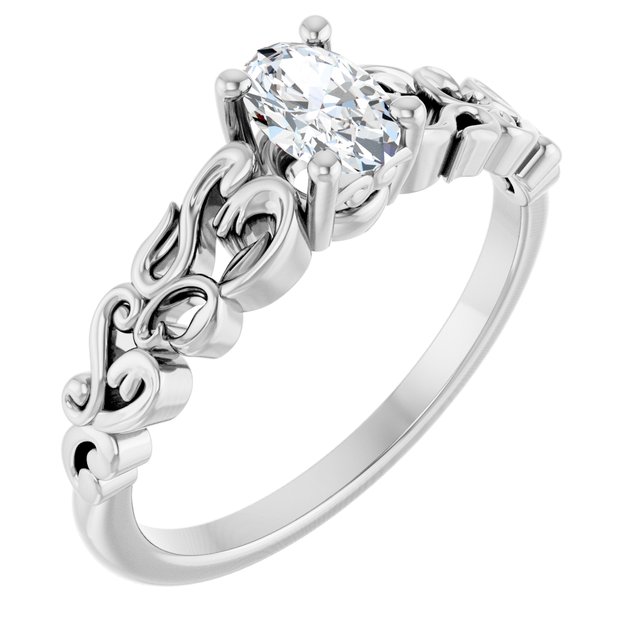 Solitaire Sculptural Engagement Ring or Band