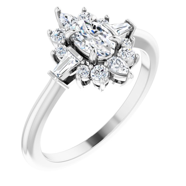 Claw-Prong Halo-Style Engagement Ring or Band