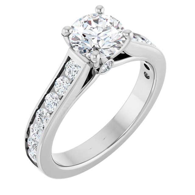 Accented Cathedral Engagement Ring or Band