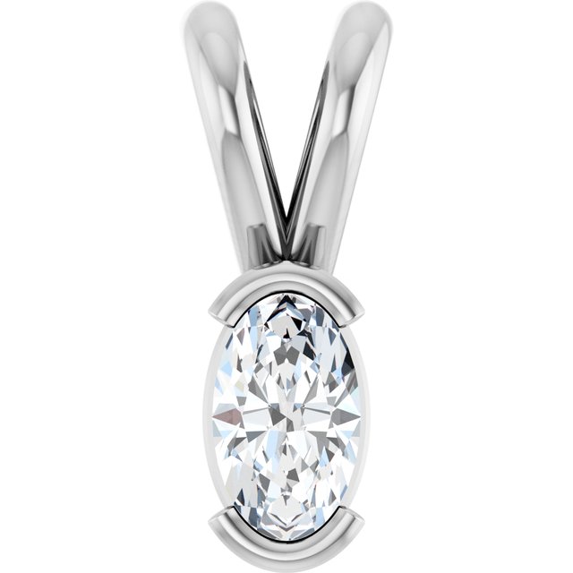 Half Bezel Solitaire Pendant