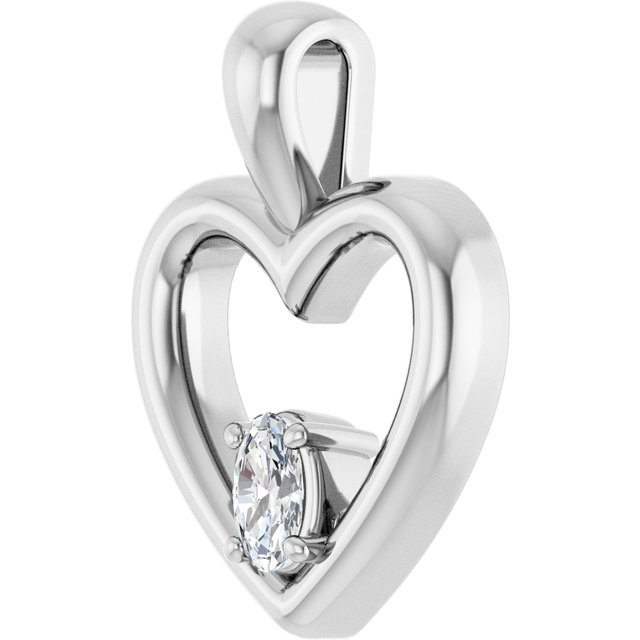 Solitaire Heart Pendant - Image 2