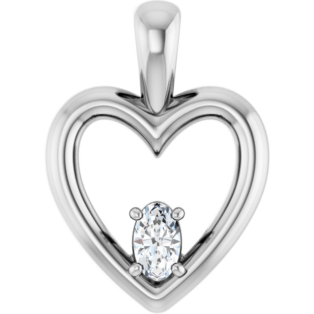 Solitaire Heart Pendant
