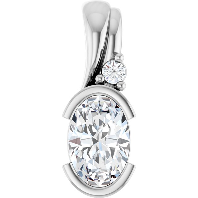 Accented Half Bezel Pendant