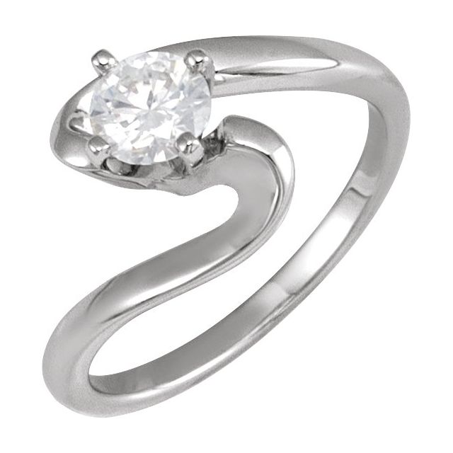 Solitaire Bypass Engagement Ring or Band