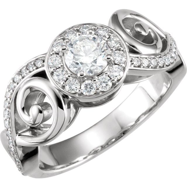 Halo-Style Sculptural Engagement Ring or Band