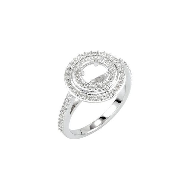 Double Halo-Style Engagement Ring