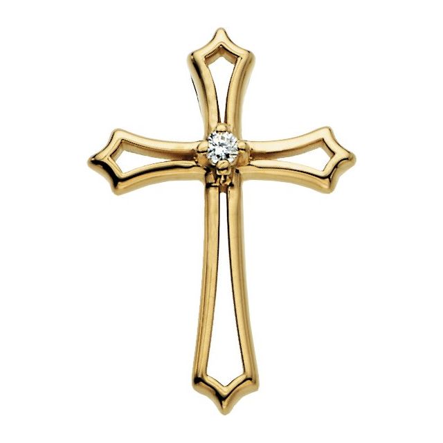Solitaire Cross Pendant