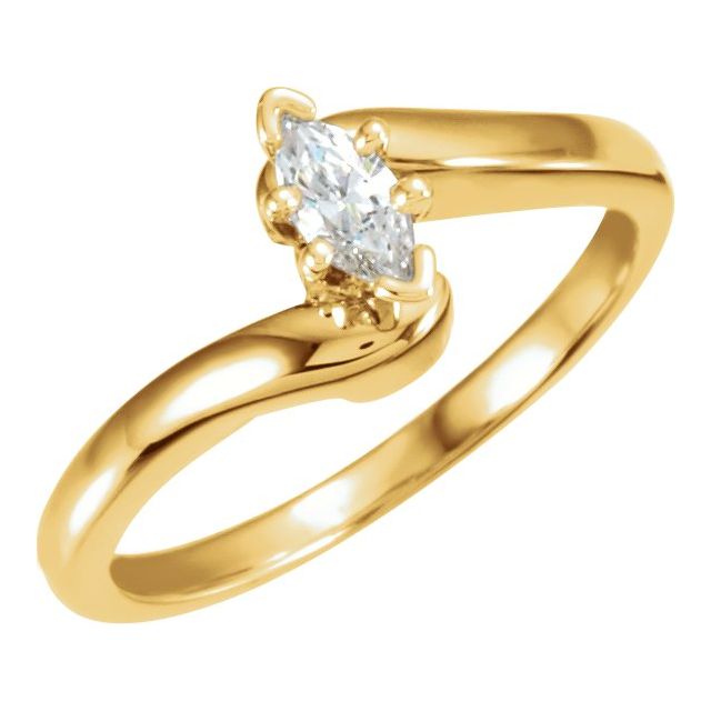 V-End Solitaire Engagement Ring or Band