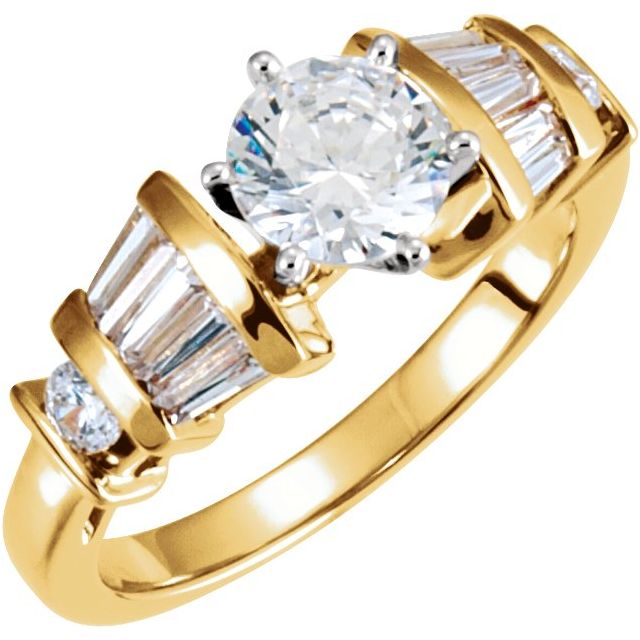 Baguette Accented Engagement Ring or Band