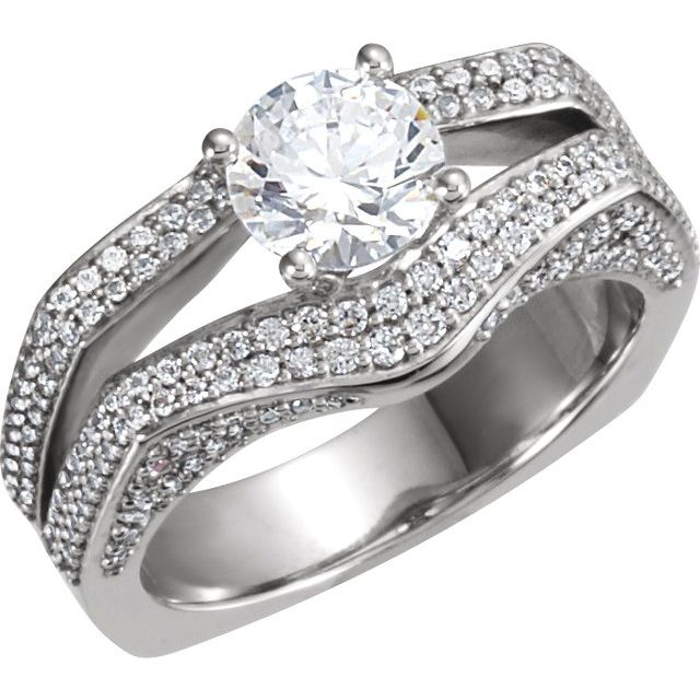 Accented Euro Shank Engagement Ring