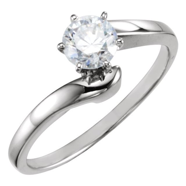 Solitaire Bypass Engagement Ring or Band