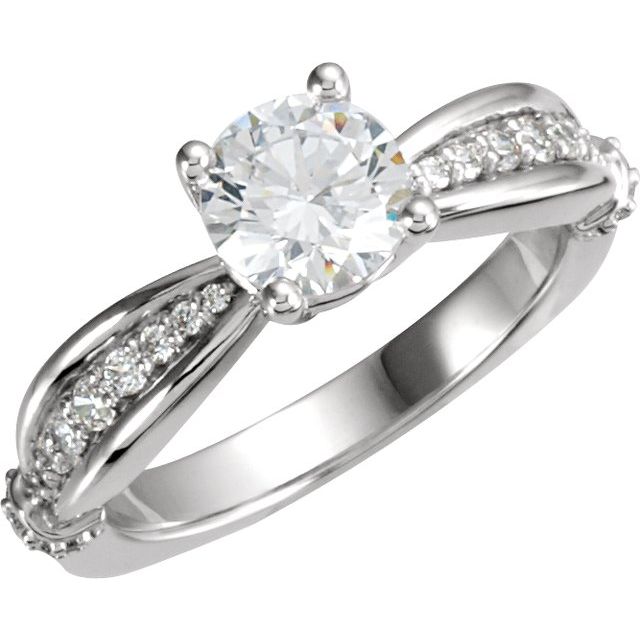 Accented Euro Shank Engagement Ring or Band