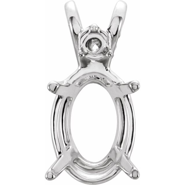 Oval 4-Prong Accented Pendant