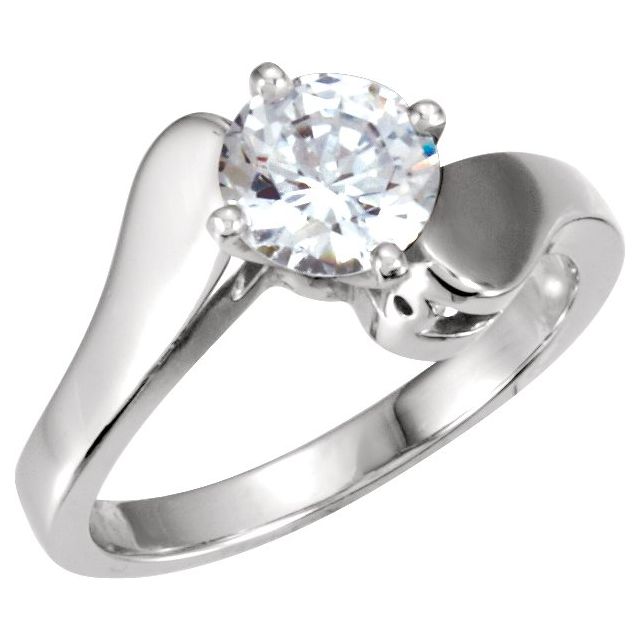 Solitaire Bypass Engagement Ring or Band