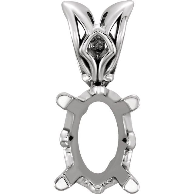 Oval 4-Prong Scroll Setting® Pendant