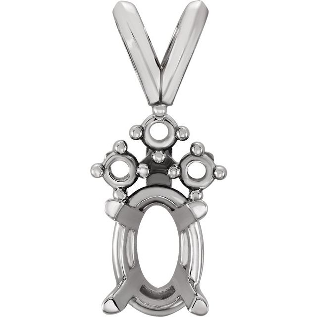 Oval 4-Prong Accented Pendant