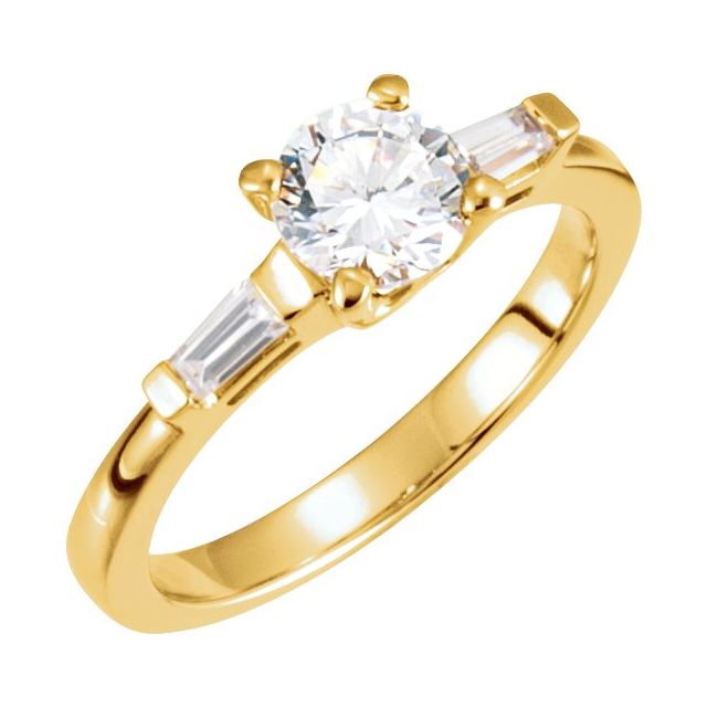 Baguette Accented Engagement Ring or Band