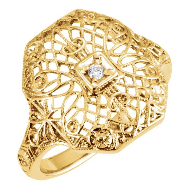 Accented Filigree Ring