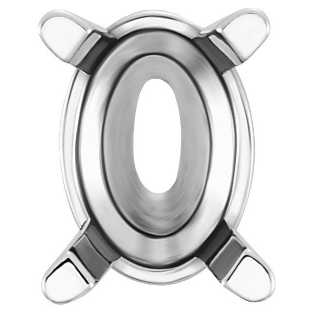 Oval 4-Prong Tall Solid Base Setting