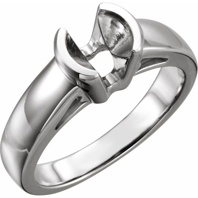 Half-Bezel Solitaire Engagement Ring