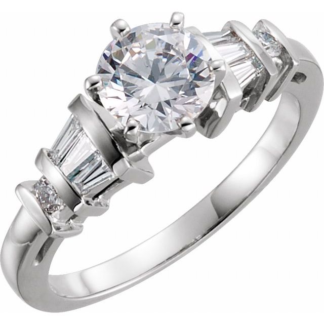 Baguette Accented Engagement Ring or Band