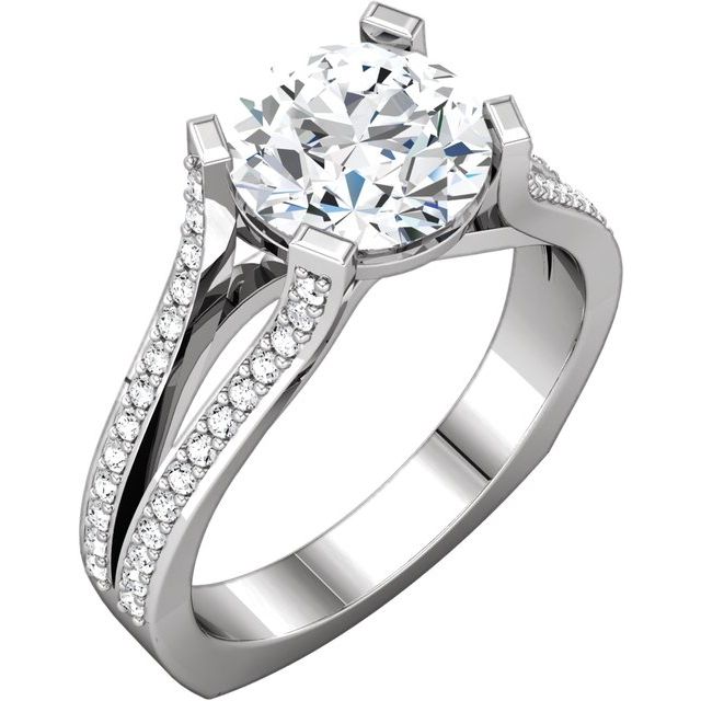 Accented Euro Shank Engagement Ring or Band
