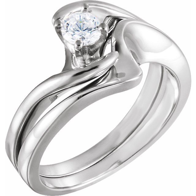 Solitaire Bypass Engagement Ring or Band - Image 5