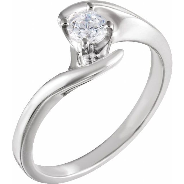 Solitaire Bypass Engagement Ring or Band - Image 3
