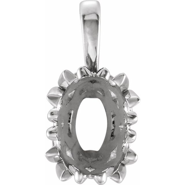 Oval 4-Prong Scroll Pendant