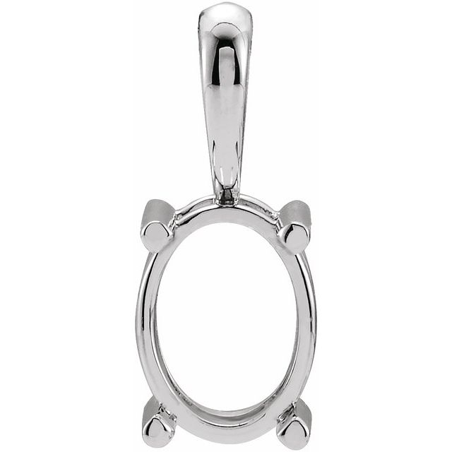 Oval 4-Prong Cabochon Pendant
