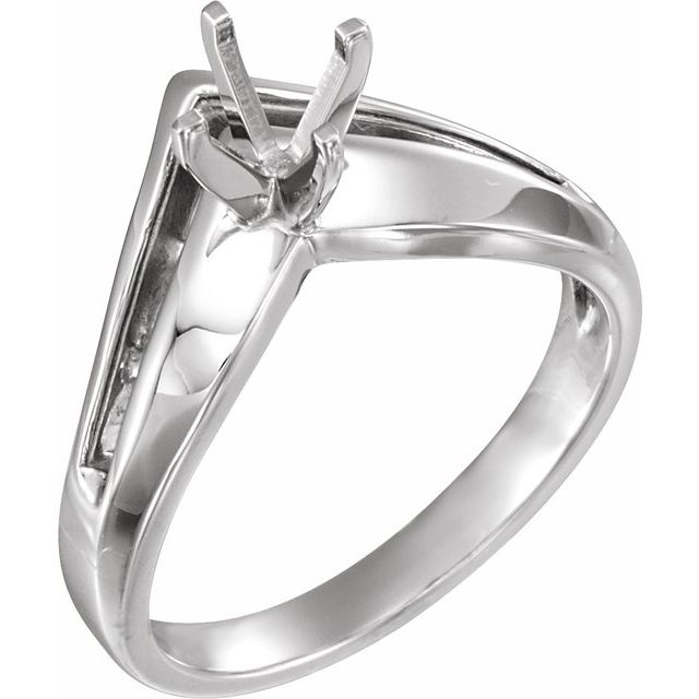 Accented Asymmetrical Engagement Ring or Band