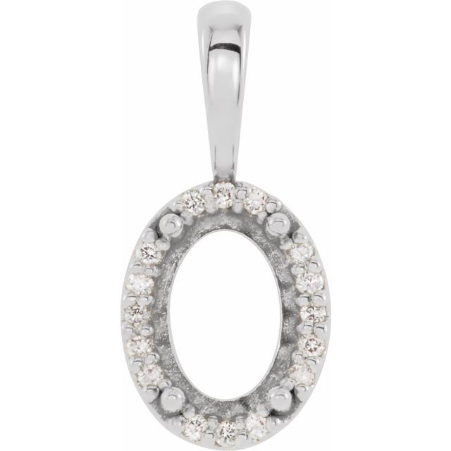 Oval 4-Prong Halo-Style Cabochon Pendant