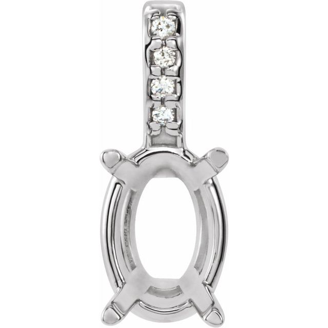 Oval 4-Prong Accented Pendant