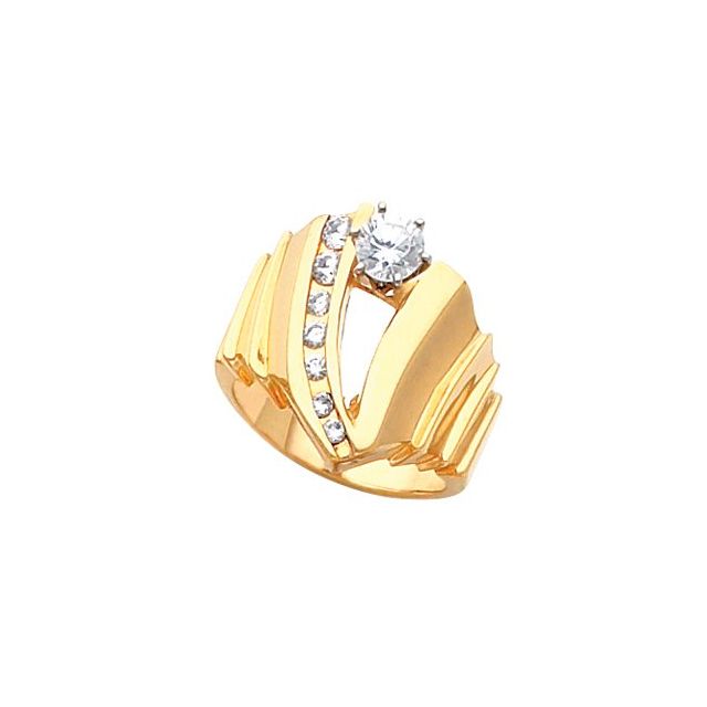 Accented Freeform Engagement Ring