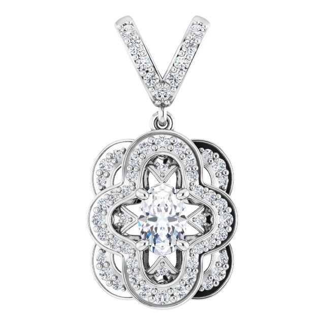 Accented Halo-Style Pendant