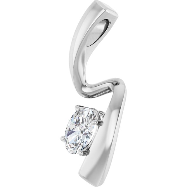 Solitaire Freeform Pendant - Image 2