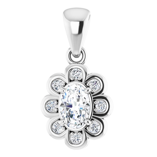 Floral-Inspired Halo-Style Pendant