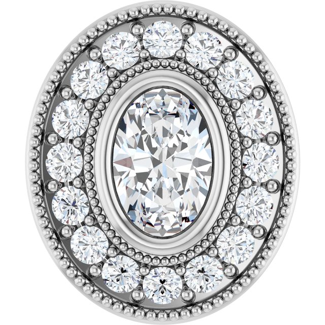 Bezel-Set Halo-Style Pendant