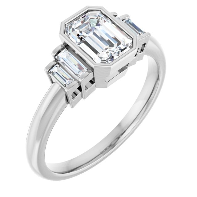 Bezel-Set Accented Engagement Ring or Band