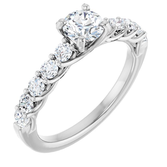 Accented Woven-Design Engagement Ring or Band