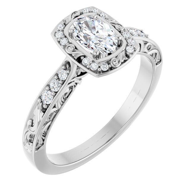 Halo-Style Sculptural Engagement Ring