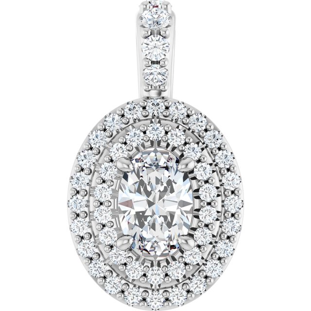 Double Halo-Style Pendant