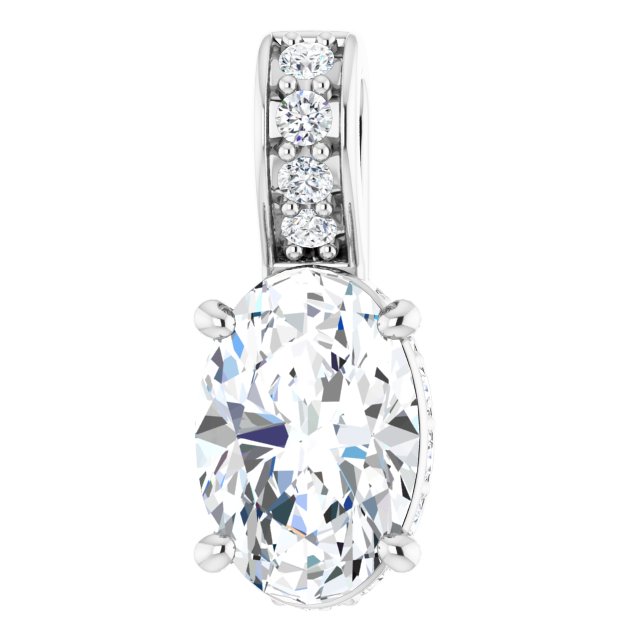 Accented Hidden Halo-Style Pendant