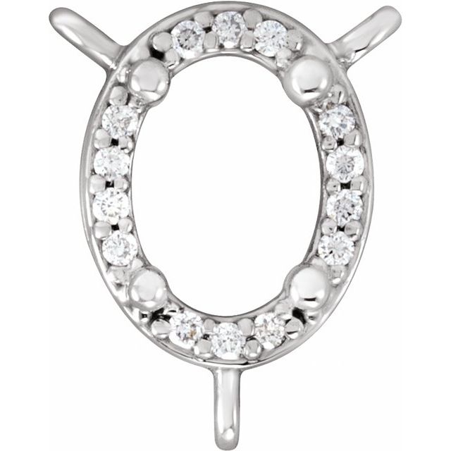 Oval 4-Prong Halo-Style Necklace Center