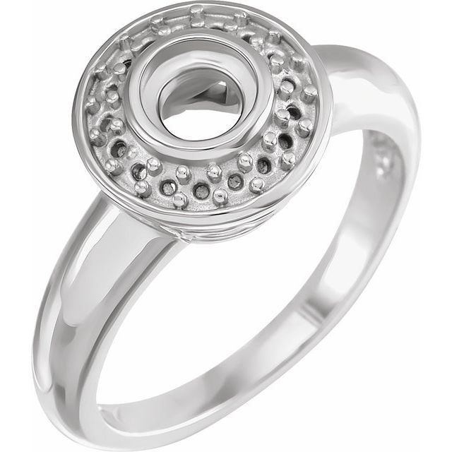 Bezel-Set Halo-Style Engagement Ring